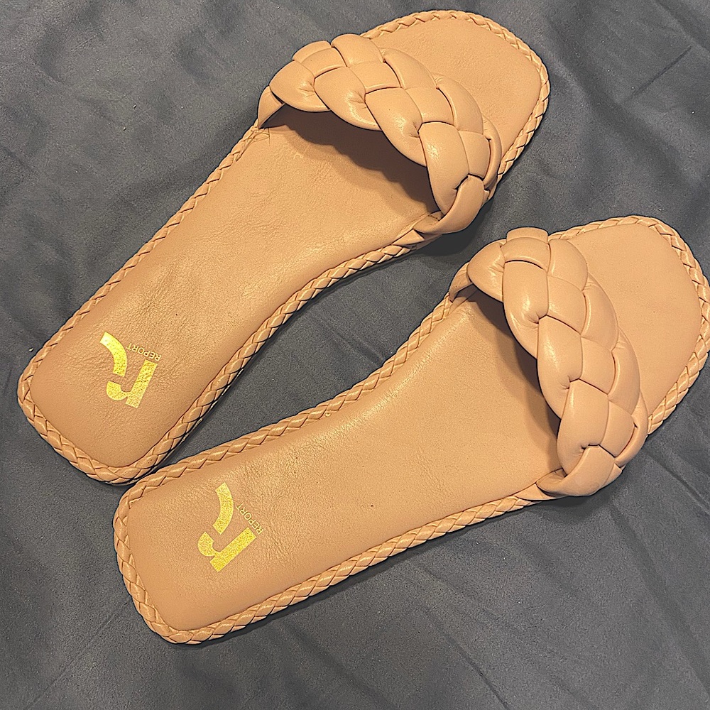 Pink size 11M flat sandals - Braided slides